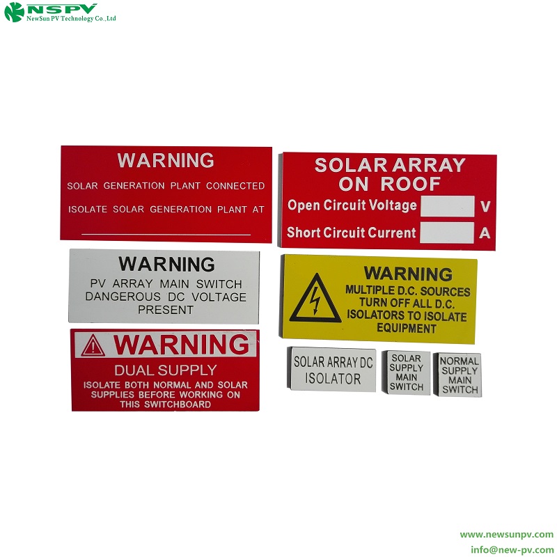 Solar warning labels solar pv warning stickers photovoltaic warning labels